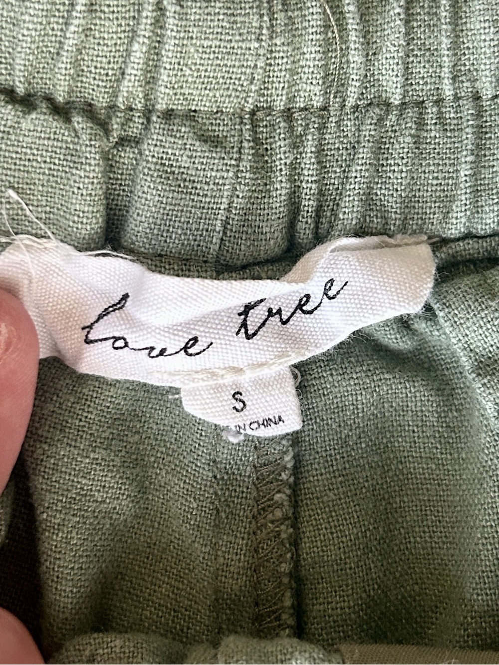 Love Tree Green Linen Blend Shorts | Casual / Loungewear/ Athletic | Size Small - Picture 2 of 11